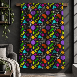 Cobertor Sherpa Formas Neon Abstratas Elegantes para Decoração de