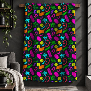 Cobertor Sherpa Formas Neon Vibrantes Deslumbrantes Design de Cobe
