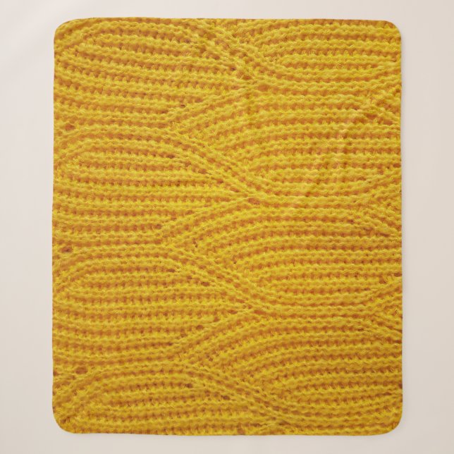 Cobertor Sherpa Forrado Amarelo: Fundo Da Superfície Têxtil. (Frente)