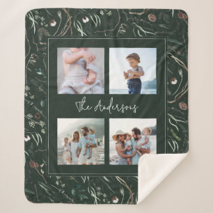 Cobertor Sherpa Foto botânica 4 verde-moderna e elegante