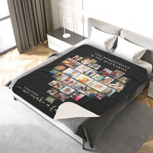 Cobertor Sherpa Foto Colagem Coração Juntos Nós Fazemos uma Famíli