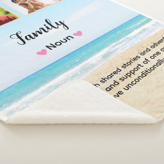 Cobertor Sherpa Foto da família personalizada e bonita