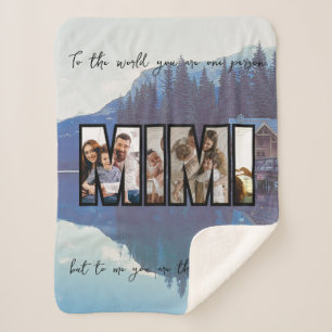 Cobertor Sherpa Foto da família personalizada e bonita