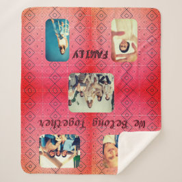 Cobertor Sherpa Foto da família Small Red Diamond Cinco