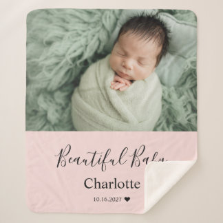 Cobertor Sherpa Foto de Bebê com Nome Personalizado Lembrança