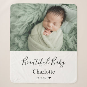Cobertor Sherpa Foto de Bebê com Nome Personalizado Lembrança