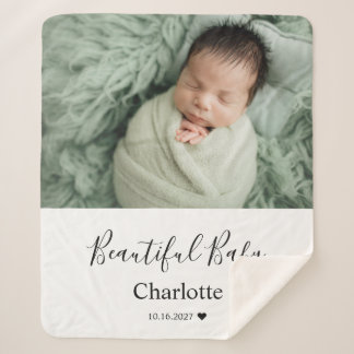 Cobertor Sherpa Foto de Bebê com Nome Personalizado Lembrança