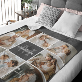 Cobertor Sherpa Foto de Colagem da Família Moderna e Presente Pers