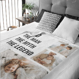 Cobertor Sherpa Foto de Colagem Moderna | Presente de Pai