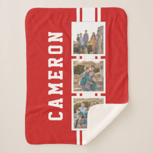 Cobertor Sherpa Foto de distribuição de cores editável White Strip