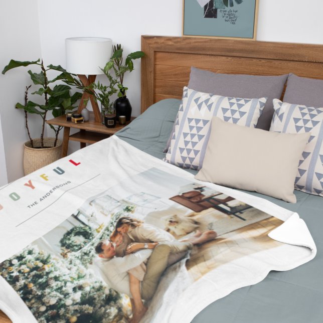 Cobertor Sherpa Foto de Natal Moderno Simples | Feriado alegre (Criador carregado)