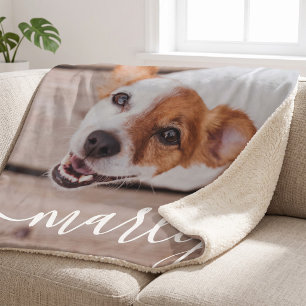 Cobertor Sherpa Foto de Pet de Chic Elegante Simples e Moderna