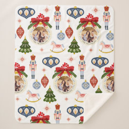 Cobertor Sherpa Foto decorativa de Natal colorida Sherpa Blanket