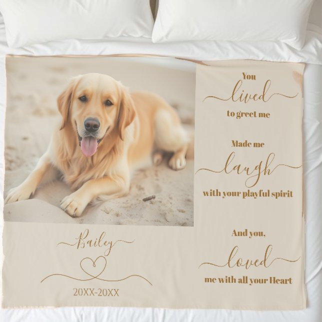 Cobertor Sherpa Foto do Memorial Pet (Pet Memorial Sherpa Blanket- Dog Memorial-Me)