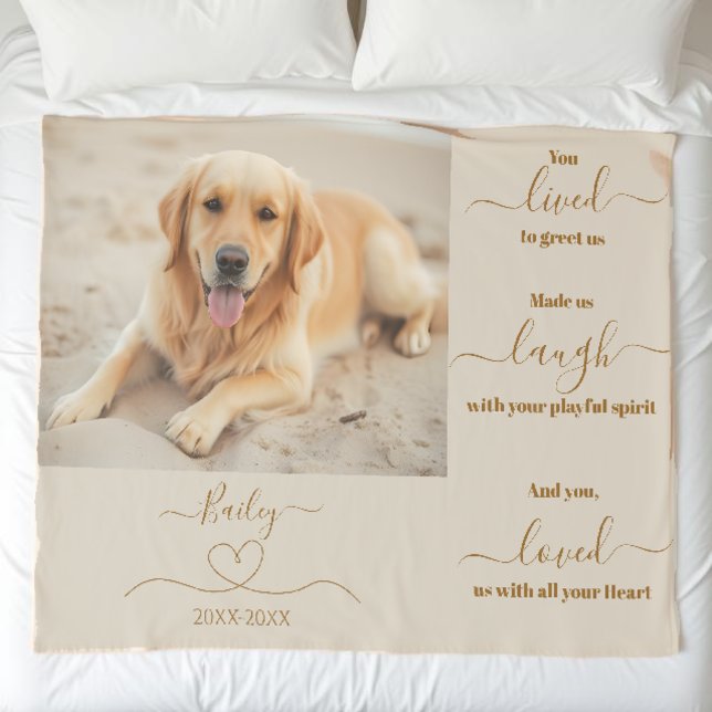 Cobertor Sherpa Foto do Memorial Pet (Pet Memorial Sherpa Blanket- Dog Memorial)