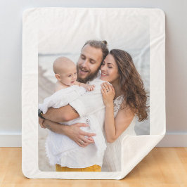 Cobertor Sherpa Foto Personalizada de Família com Canto Arredondad