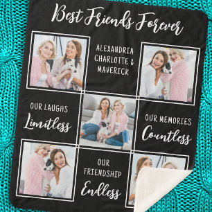 Cobertor Sherpa Foto Personalizada do Poema de Amizade de Oferta d