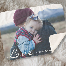 Cobertor Sherpa Foto personalizada Texto personalizado Amor modern