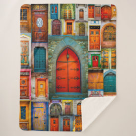 Cobertor Sherpa Fotografia original moderna da arte da porta do