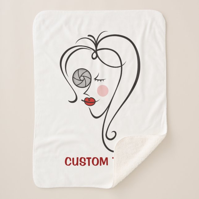 Cobertor Sherpa Fotógrafo feminino (Frente)