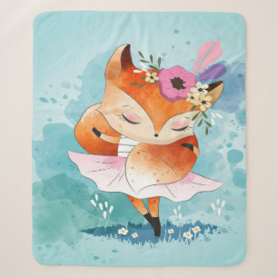 Cobertor Sherpa Fox pequena Linda Fox Floral