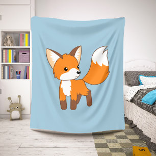Cobertor Sherpa Fox pequeno bonito no azul