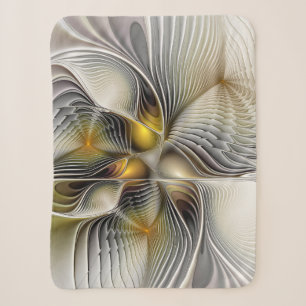 Cobertor Sherpa Fractal Abstrato 3D De Illusão Óptica Com Profundi