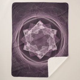 Cobertor Sherpa Fractal abstrato Escuro Roxo