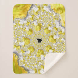 Cobertor Sherpa Fractal Dourado abstrato