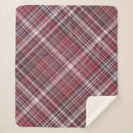 Cobertor Sherpa Frambuesas Silvestres Xadrez Vermelho Carmesim