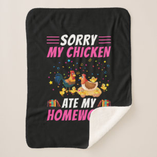 Cobertor Sherpa Frango Arte Meu Frango Comeu Meu Trabalho De Casa
