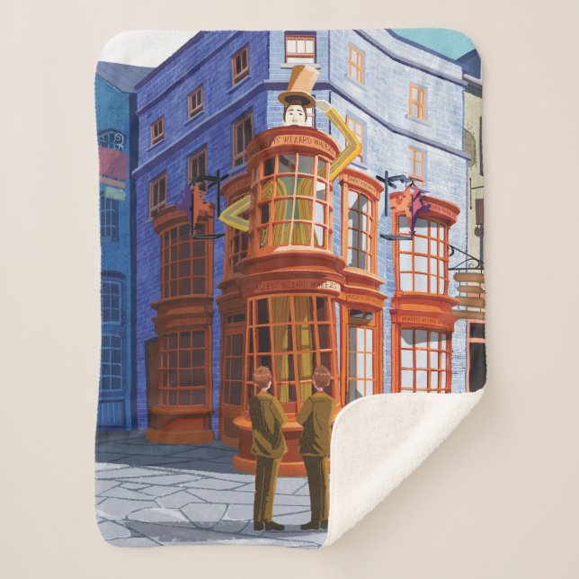 Cobertor Sherpa Fred e George no Weasley's Wizard Wheezes (Frente)