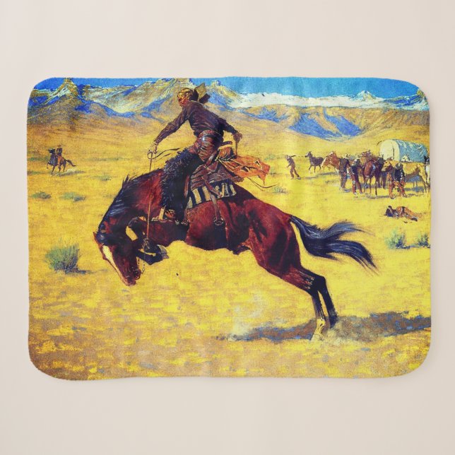 Cobertor Sherpa Frederic Remington Um Dia Frio No Range (Frente (Horizontal))