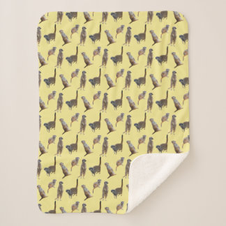 Cobertor Sherpa Frenesi de Suricata (Amarelo)