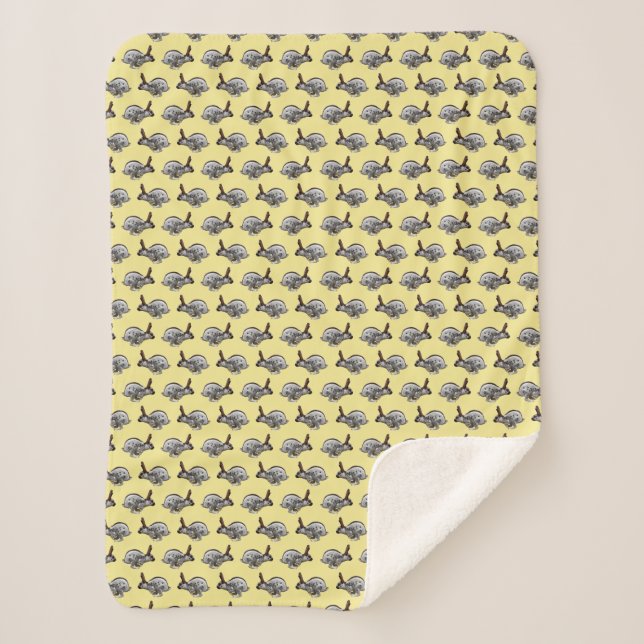 Cobertor Sherpa Frenesi Saltitante (Amarelo) (Frente)