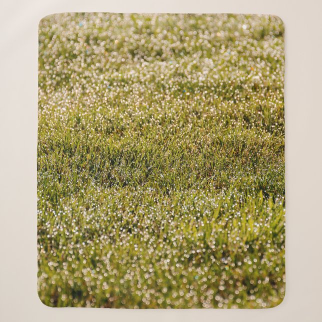 Cobertor Sherpa Fresh spring green grass background, with bokeh ef (Frente)