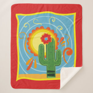 Cobertor Sherpa Frida Kahlo Cactus Graphic