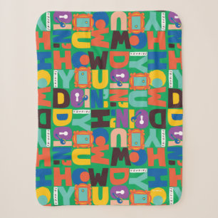 Cobertor Sherpa FRIENDS™ Como Você Está? Padrão Vibrante