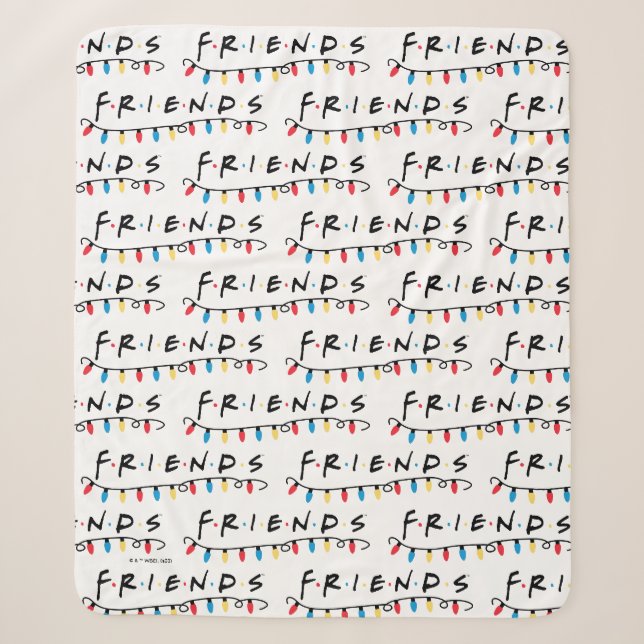 Cobertor Sherpa FRIENDS™ | Luzes de Natal Logo (Frente)