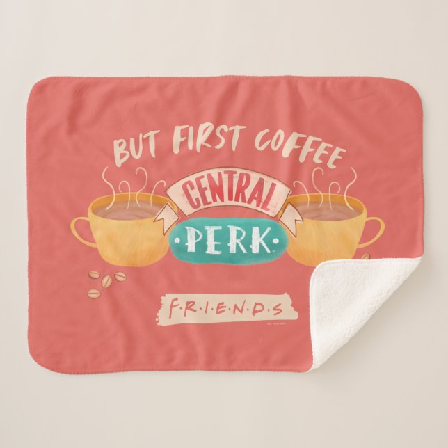 Cobertor Sherpa FRIENDS™ | Mas Primeiro Café - Central Perk (Frente (Horizontal))