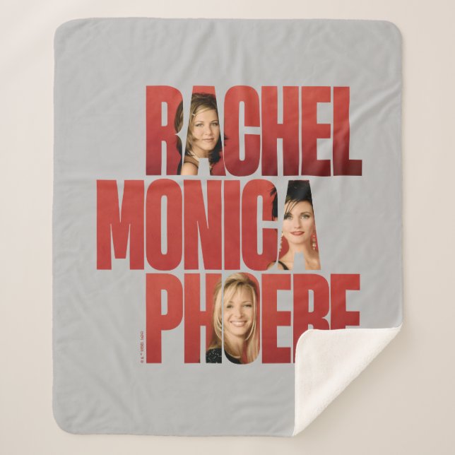 Cobertor Sherpa FRIENDS™ | Rachel, Monica & Phoebe (Frente)