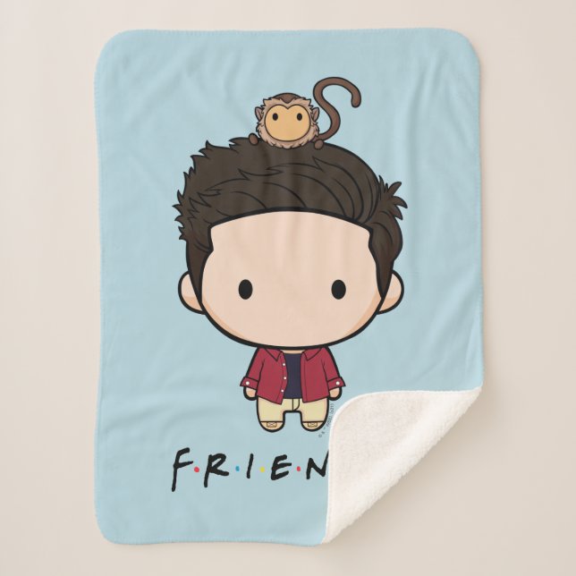 Cobertor Sherpa FRIENDS™ | Ross Chibi (Frente)