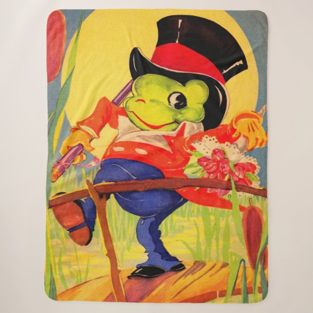 Cobertor Sherpa Froggy foi a-courtin" (Frente)