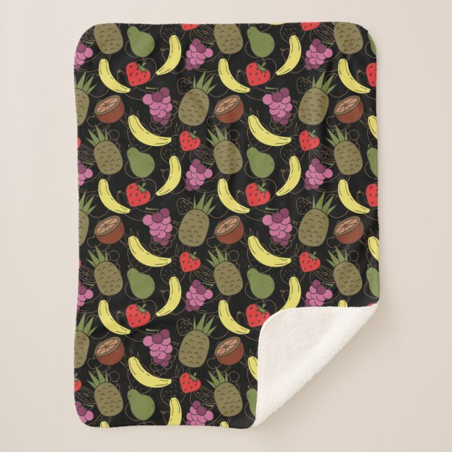 Cobertor Sherpa Fruit seamless pattern | Fruit surface pattern 51 (Frente)