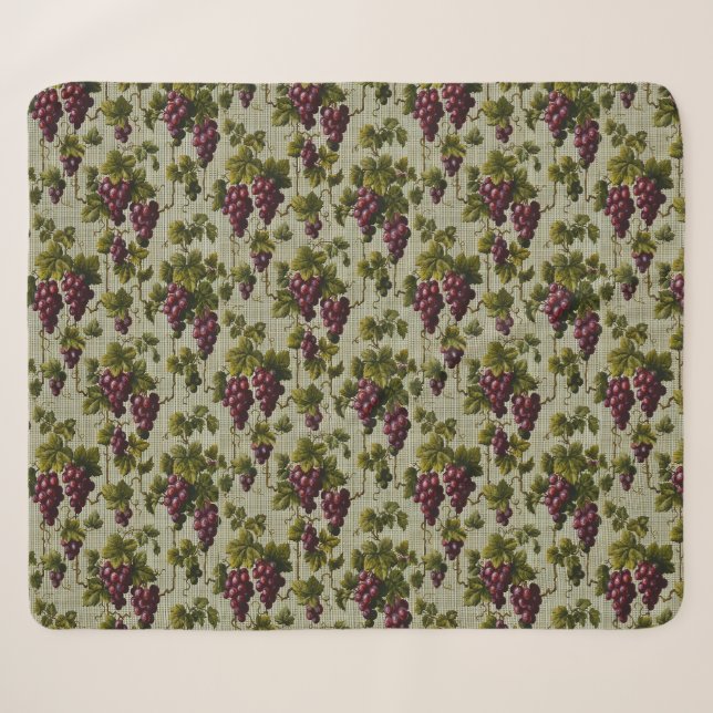 Cobertor Sherpa fruta de 1900 Uvas Vintage (Frente (Horizontal))