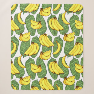 Cobertor Sherpa Fruta de Banana deixa padrão tropical