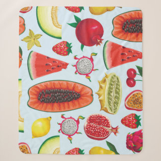 Cobertor Sherpa Fruta Exótica: Trendy Impressão Invisível.