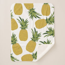 Cobertor Sherpa Fruta tropical do ananás