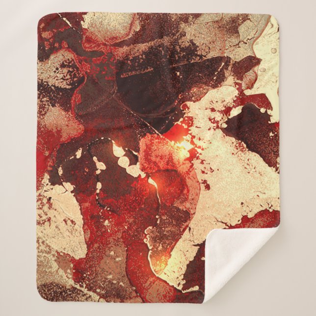 Cobertor Sherpa fundo abstrato marble. (Frente)