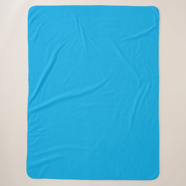 Cobertor Sherpa Fundo azul brilhante sólido (Frente)